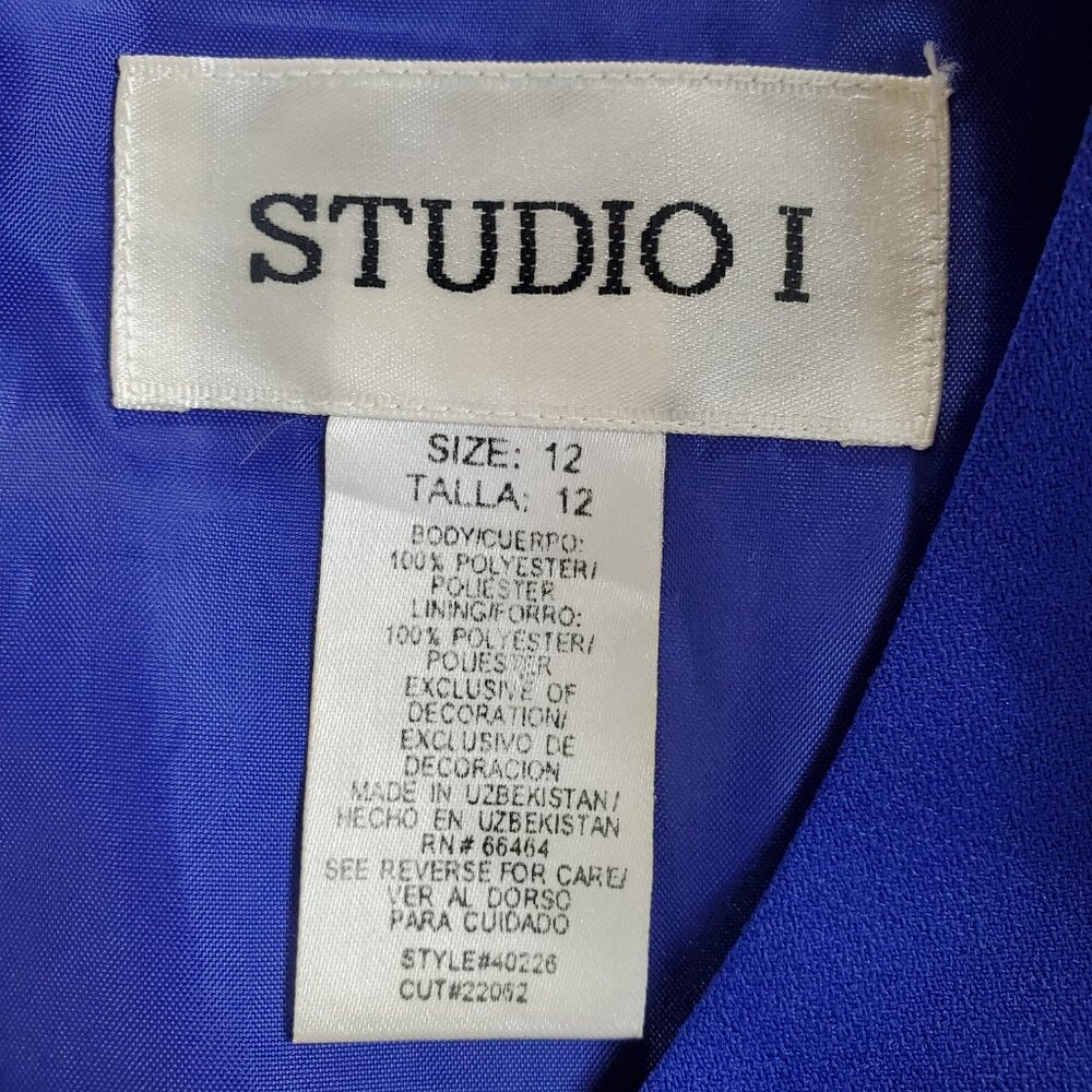 Studio one Blue Embroidered Dress And Jacket One Piece Dress Size 12 - Picture 10 of 12